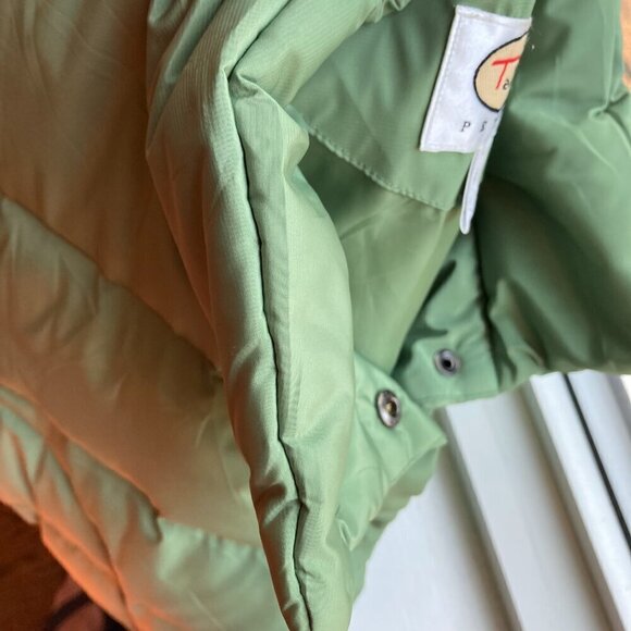 Talbots Petite Down Puffer Coat /Green /Snap Up Buttons /Woman's PETITE medium - Picture 3 of 9